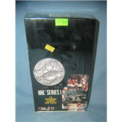 Box of vintage NHL hockey cards, factory sealed