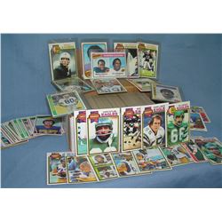Box full of vintage football cards