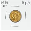 Image 1 : 1925-D $2 1/2 Indian Head Quarter Eagle Gold Coin