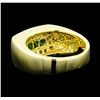 Image 3 : 0.32 ctw Emerald and Diamond Ring - 14KT Yellow Gold