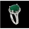 Image 4 : 3.05 ctw Emerald and Diamond Ring - 14KT White Gold