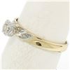 Image 6 : 14k Two Tone Gold Illusion Prong Set Transitional Diamond Solitaire Ring