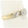 Image 7 : 14k Two Tone Gold Illusion Prong Set Transitional Diamond Solitaire Ring