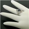 Image 6 : Solid Platinum 1.22 ctw Oval Deep Blue Sapphire Solitaire Open Filigree Style Ri