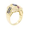 Image 4 : 1.60 ctw Sapphire, Ruby and Diamond Ring - 18KT Yellow Gold