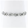 Image 2 : 14K White Gold 2.25 ctw Baguette & Round Diamond Split Open Link Tennis Bracelet