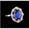 14KT White Gold 6.74 ctw Tanzanite and Diamond Ring