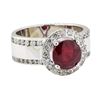 Image 1 : 3.41 ctw Ruby and Diamond Ring - 14KT White Gold