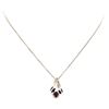 Image 1 : 0.40 ctw Ruby and Diamond Pendant with Chain - 14KT White Gold