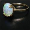 Image 2 : 14K Solid Yellow Gold 3.00 ctw Oval Cabochon Opal Solitaire Ring