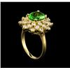 Image 4 : 2.00 ctw Tsavorite and Diamond Ring - 14KT Yellow Gold