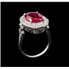 Image 4 : GIA Cert 4.07 ctw Ruby and Diamond Ring - 14KT White Gold