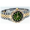 Image 3 : Rolex Mens 2 Tone 14K Green Vignette Pyramid Diamond 36MM Datejust Wristwatch