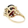 Image 3 : 10.20 ctw Garnet and Diamond Ring - 14KT Yellow Gold