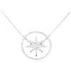 Image 1 : 0.38 ctw Diamond Starburst and Circle Pendant with Chain - 18KT White Gold