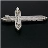 Image 7 : Platinum 1.56 ctw Round Baguette Diamond & Trillion Ruby Cross Pendant Pin Brooc