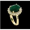 Image 4 : 4.41 ctw Emerald and Diamond Ring - 14KT Yellow Gold