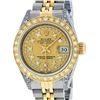 Image 1 : Rolex Ladies 2 Tone 18K Champagne String Diamond Lugs Datejust Wristwatch With R