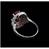 Image 3 : GIA Cert 3.39 ctw Ruby and Diamond Ring - 14KT White Gold