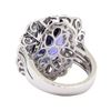 Image 3 : 10.17 ctw Tanzanite and Diamond Ring - Platinum