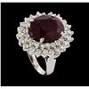 Image 4 : 9.62 ctw Ruby and Diamond Ring - 14KT White Gold