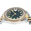 Image 4 : Rolex Mens 2 Tone 14K Green String Princess Cut Diamond Datejust Wristwatch