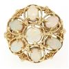 Image 5 : 14k Yellow Gold 2.25 ctw Large Beaded Round & Oval Opal Open Work Cocktail Ring