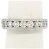 18k White Gold 1.64 ctw Channel & Pave Round BRILLIANT Diamond Milgrain Band Rin