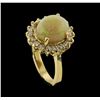 Image 4 : 2.82 ctw Opal and Diamond Ring - 14KT Yellow Gold