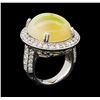 Image 4 : 17.30 ctw Opal and Diamond Ring - 14KT White Gold