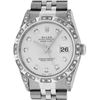 Image 1 : Rolex Mens Stainless Steel Diamond Lugs & Pyramid Bezel Datejust Wristwatch