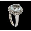 Image 4 : 3.48 ctw Aquamarine and Diamond Ring - 14KT White Gold