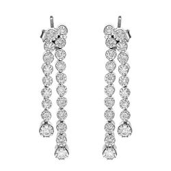 14k White Gold 0.98CTW Diamond Earrings, (I1-I2/H-I)