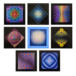 Victor Vasarely (1908-1997), "Structures Universelles de L'octogone Portfolio" Includes 8 Heliogravu