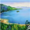 Image 2 : H. Leung, "Lake Tahoe in Summer" Hand Embellished Limited Edition on Canvas, Numbered and Hand Signe