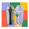 Image 1 : Steve Kaufman (1960-2010), "Martini" Hand Embellished Limited Edition Hand Pulled Silkscreen on Canv