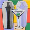 Image 2 : Steve Kaufman (1960-2010), "Martini" Hand Embellished Limited Edition Hand Pulled Silkscreen on Canv