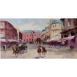 Shalva Phachoshvili- Original Oil on Canvas  The Square 