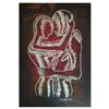 Image 1 : Mark Kostabi, "Scarlet Rapture" Mixed Media Original Painting; Hand Signed, with COA.