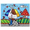 Image 1 : Romero Britto "To Jenna & Nick's Home" Hand Signed Limited Edition Giclee on Canvas; Authenticated