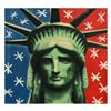 Image 1 : Steve Kaufman (1960-2010), "Liberty Head" Hand Painted Unique Variation Hand Pulled Silkscreen on Ca