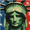 Image 2 : Steve Kaufman (1960-2010), "Liberty Head" Hand Painted Unique Variation Hand Pulled Silkscreen on Ca