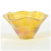 Image 1 : Glass Eye Studios, "Mini Wave Bowl (Gold)" Hand Blown Glass Sculpture (Second).