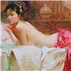 Image 2 : Pino (1939-2010), "Pensive" Artist Embellished Limited Edition on Canvas (40" x 26"), Numbered and H