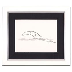 Wyland, "Whale Tail" Framed Original Sketch, Hand Signed with Certificate of Authenticity.