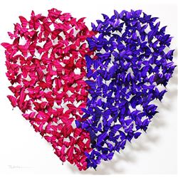 Patricia Govezensky- Original 3D Metal Art on Wood "Heart"