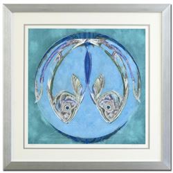 Lu Hong, "Pisces" Framed Limited Edition Giclee, Numbered and Hand Signed with COA.