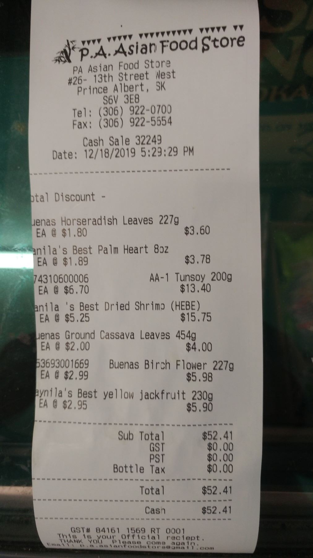 Lot of frozen foods (see receipt for full detail)