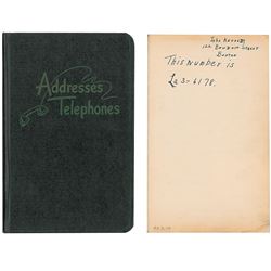 John F. Kennedy 1947–1952 Congressional Address Book and Initialed Invoice