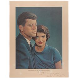John and Jacqueline Kennedy Signed Color Oversized Karsh Photograph
